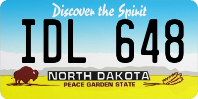 ND license plate IDL648