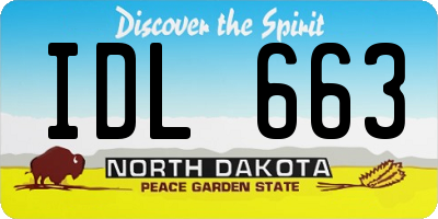 ND license plate IDL663