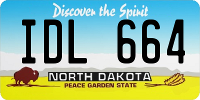 ND license plate IDL664