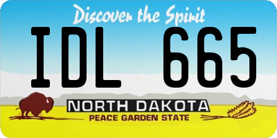 ND license plate IDL665