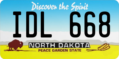 ND license plate IDL668