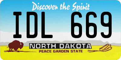 ND license plate IDL669