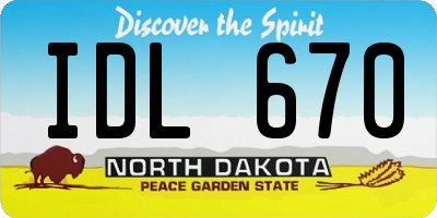 ND license plate IDL670