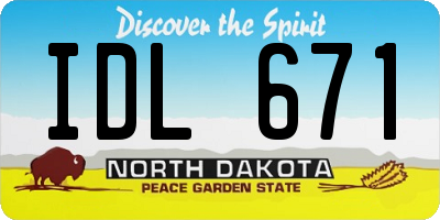 ND license plate IDL671