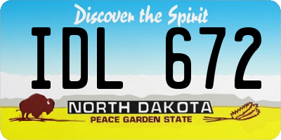 ND license plate IDL672