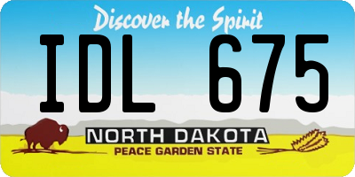 ND license plate IDL675