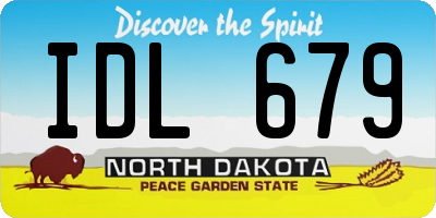 ND license plate IDL679