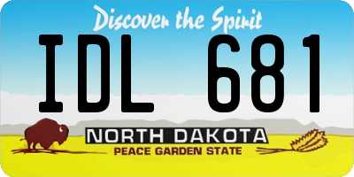 ND license plate IDL681