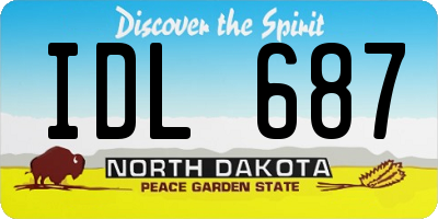 ND license plate IDL687