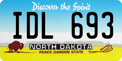 ND license plate IDL693