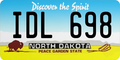 ND license plate IDL698