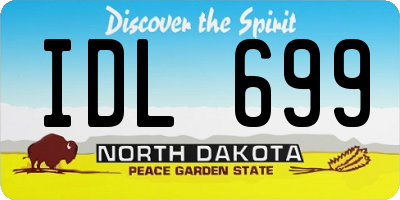 ND license plate IDL699
