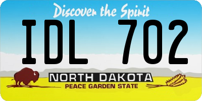 ND license plate IDL702