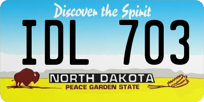 ND license plate IDL703
