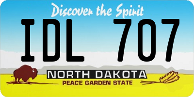 ND license plate IDL707
