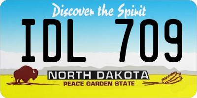 ND license plate IDL709