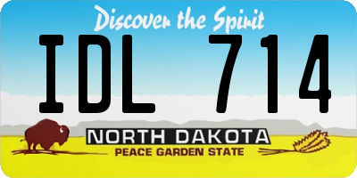 ND license plate IDL714