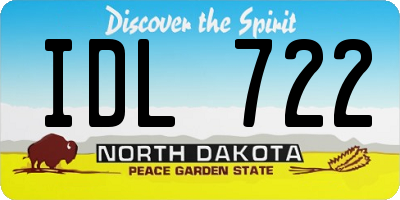 ND license plate IDL722