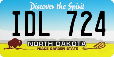 ND license plate IDL724