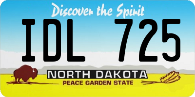 ND license plate IDL725