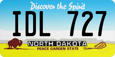 ND license plate IDL727