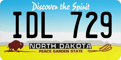 ND license plate IDL729