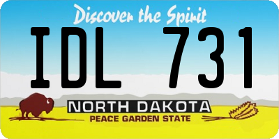 ND license plate IDL731