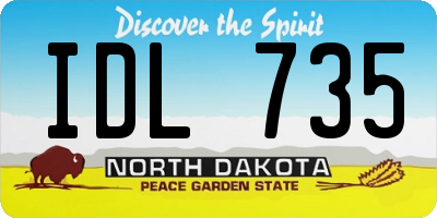 ND license plate IDL735