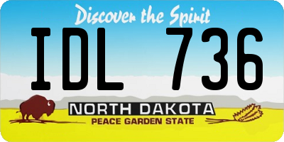 ND license plate IDL736