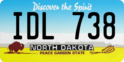ND license plate IDL738