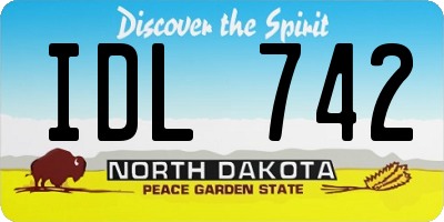 ND license plate IDL742