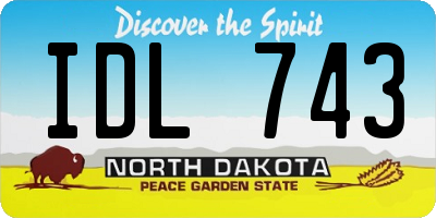 ND license plate IDL743