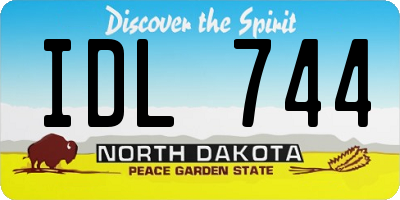 ND license plate IDL744
