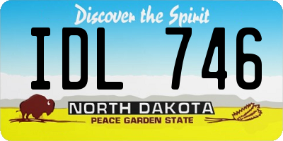 ND license plate IDL746