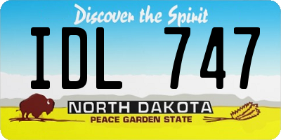 ND license plate IDL747