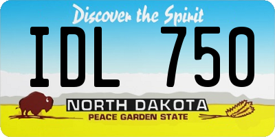 ND license plate IDL750