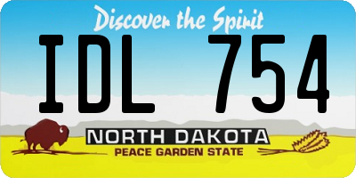 ND license plate IDL754