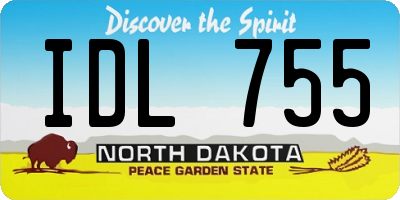ND license plate IDL755