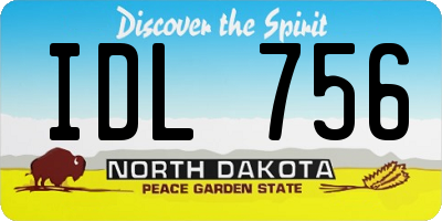 ND license plate IDL756