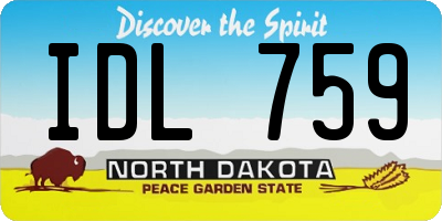 ND license plate IDL759