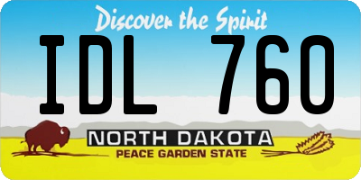 ND license plate IDL760