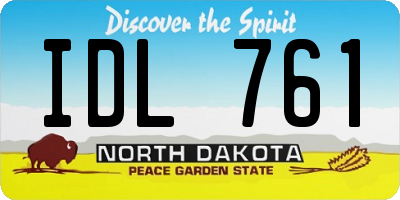 ND license plate IDL761