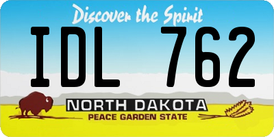 ND license plate IDL762