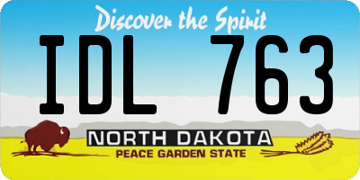 ND license plate IDL763