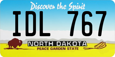 ND license plate IDL767