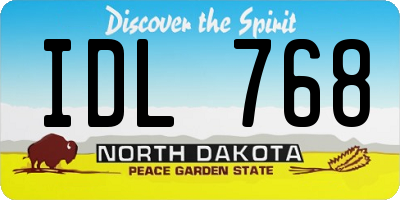 ND license plate IDL768