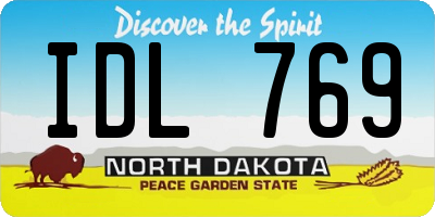 ND license plate IDL769