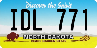 ND license plate IDL771