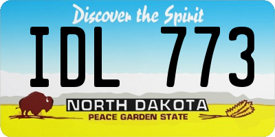 ND license plate IDL773