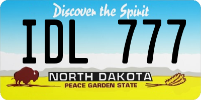 ND license plate IDL777